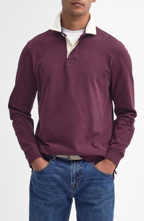 Barbour Howtown Long Sleeve Rugby Shirt In Merlot