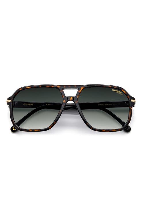 Shop Carrera Eyewear 59mm Rectangular Sunglasses In Havana/green Shaded