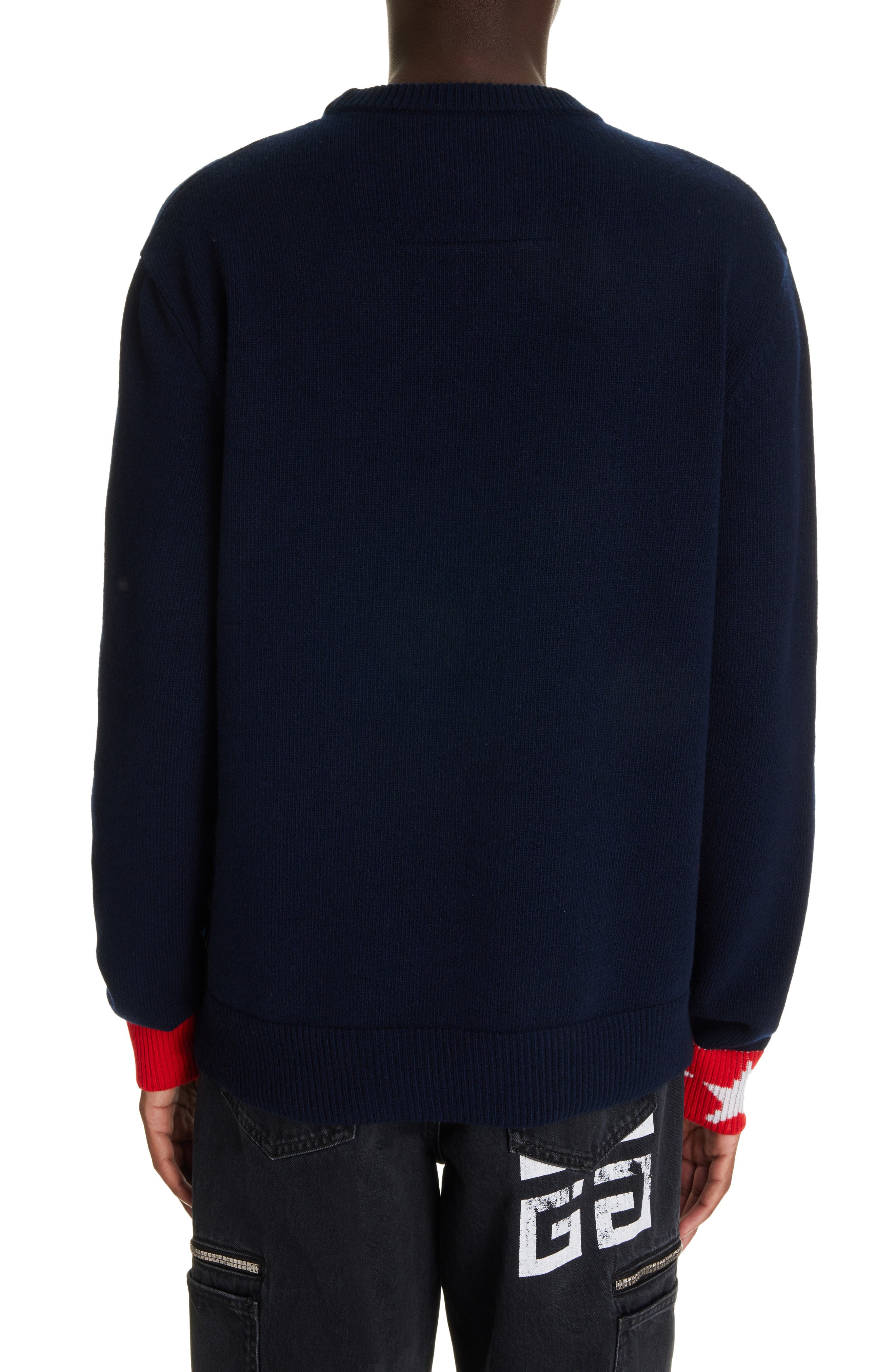 Givenchy logo-intarsia wool jumper - Blue