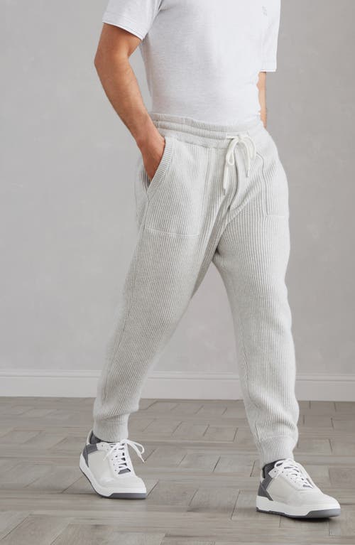 Shop Brunello Cucinelli Knit Joggers In Fog