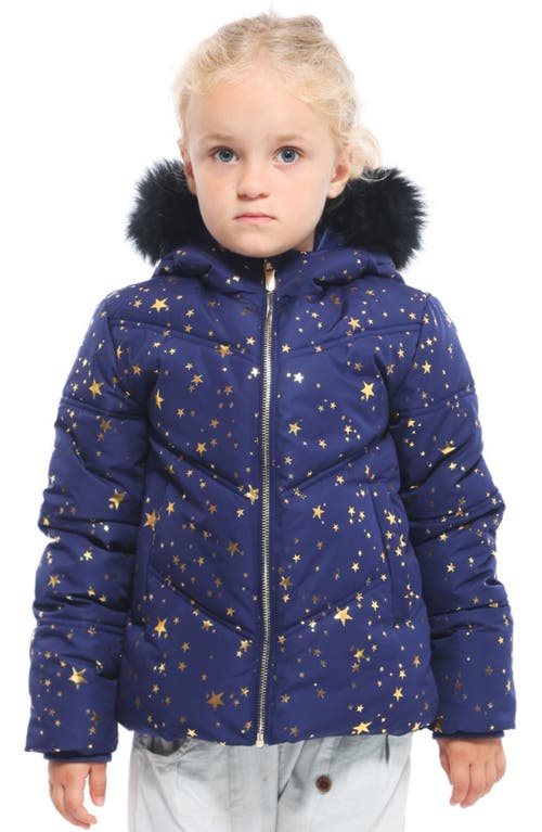 Shop Rokka&rolla Kids' Heavyweight Puffer Jacket In Astral Aura Gold Star