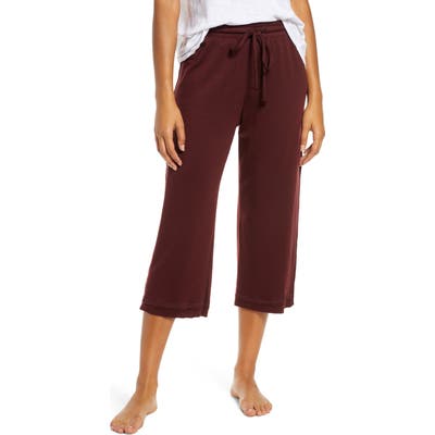 Groceries Apparel Crop Lounge Pants, Burgundy
