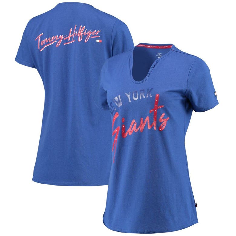 Tommy Hilfiger Royal New York Giants Riley V-neck T-shirt