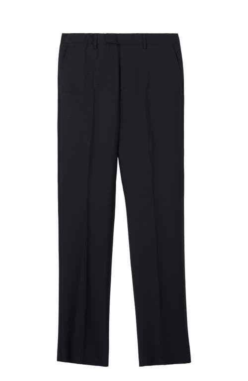 Burberry Classic Fit Triple Stud Wool Mohair Tailored Trousers In Navy