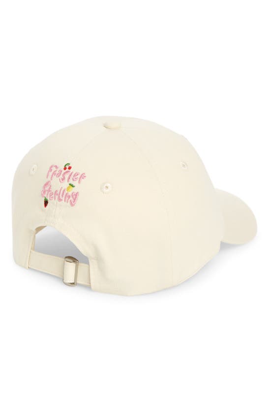 Shop Frasier Sterling Embroidered Strawberry Baseball Cap In Cream