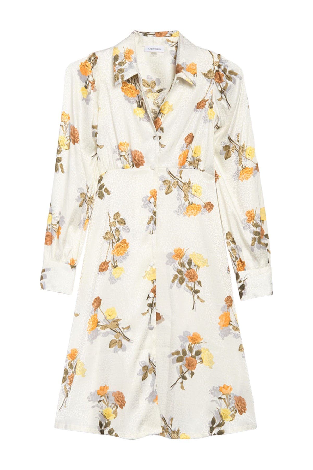 Calvin Klein | Floral Jacquard Shirt Dress | Nordstrom Rack