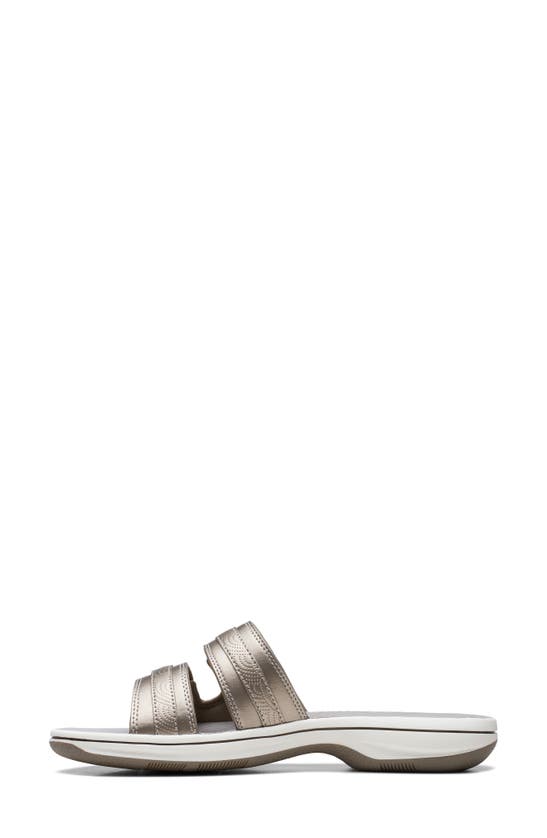 Shop Clarks ® Breeze Piper Slide Sandal In Pewter