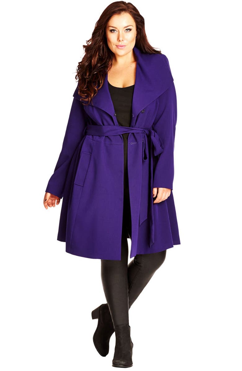 City Chic 'So Chic' Colored Trench Coat (Plus Size) | Nordstrom
