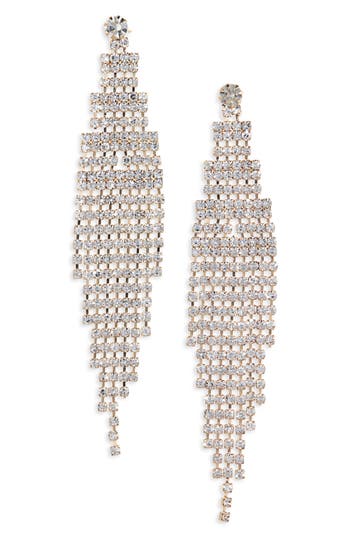 Cara Fringe Statement Earrings In Gold