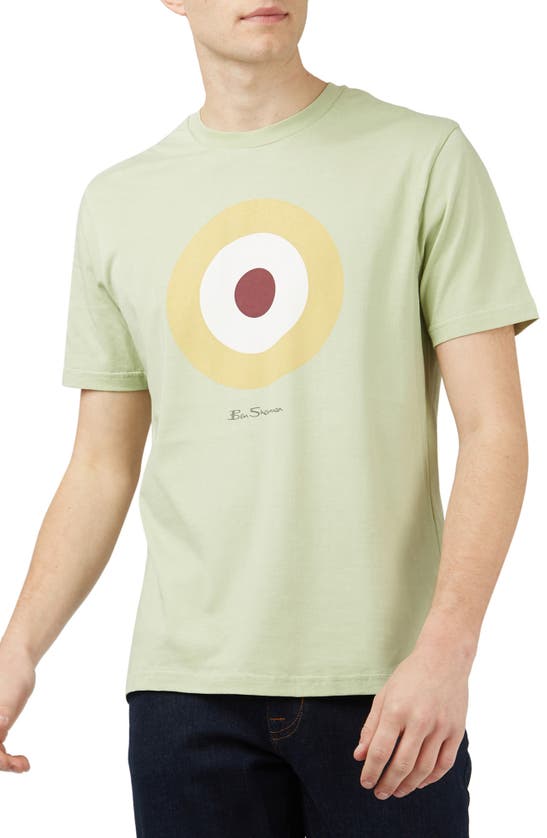 Ben Sherman Signature Target Organic Cotton Graphic Tee In Greendnu