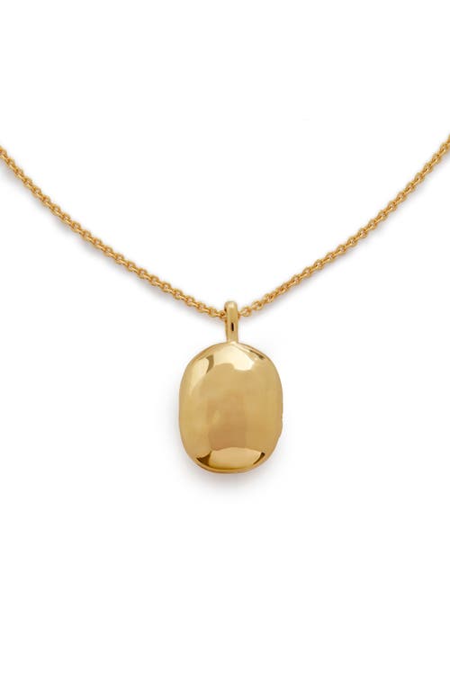 Shop Monica Vinader Mini Id Locket Necklace In 18ct Gold Vermeil/ss