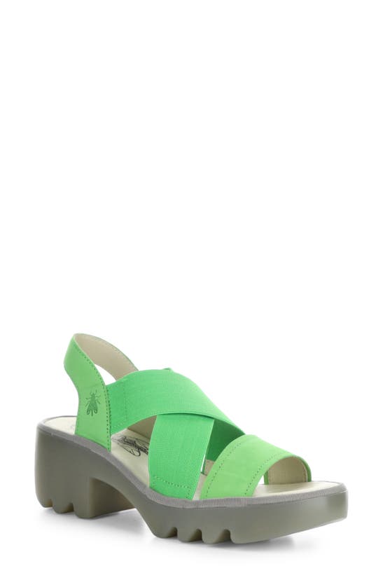 Shop Fly London Taji Platform Slingback Sandal In Green Cupido