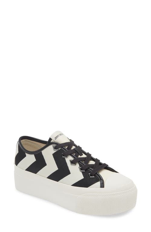 Jimmy Choo Palma Maxi Platform Sneaker In White/black