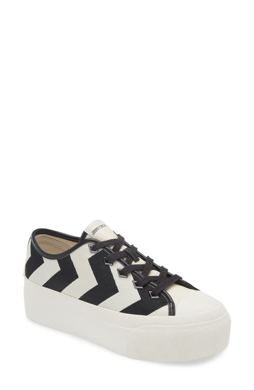 Shop Jimmy Choo Palma Maxi Platform Sneaker In White/black