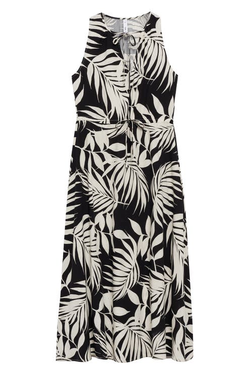 Mango Bow Printed Dress Black In Black
