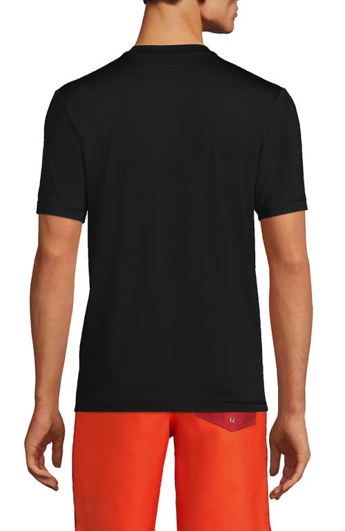 Shop Lands' End Short Sleeve Swim Tee Rash Guard In Black