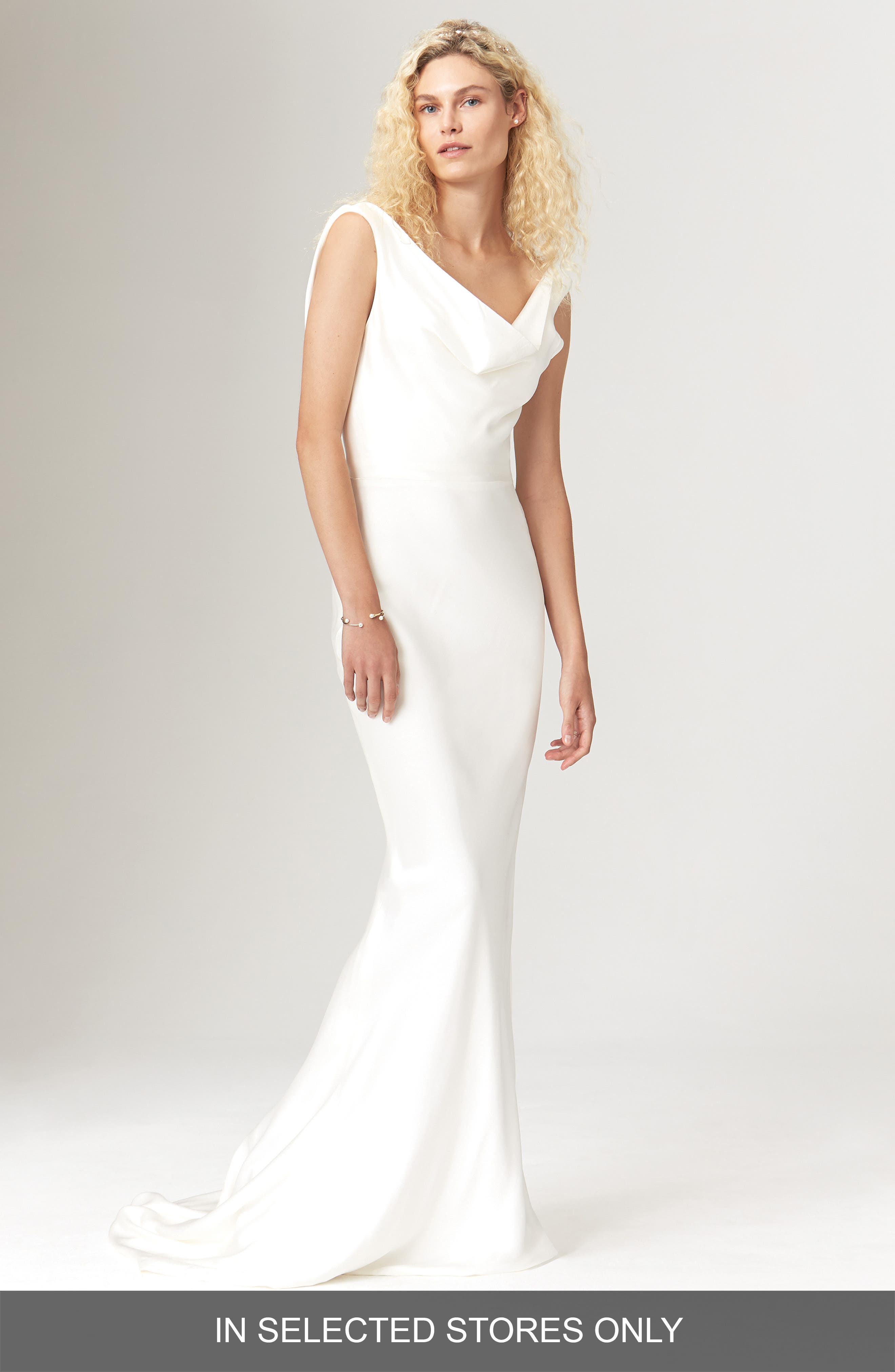 satin column wedding dress