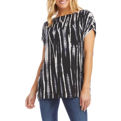 Karen Kane Tie Dye Boatneck Top, Blue