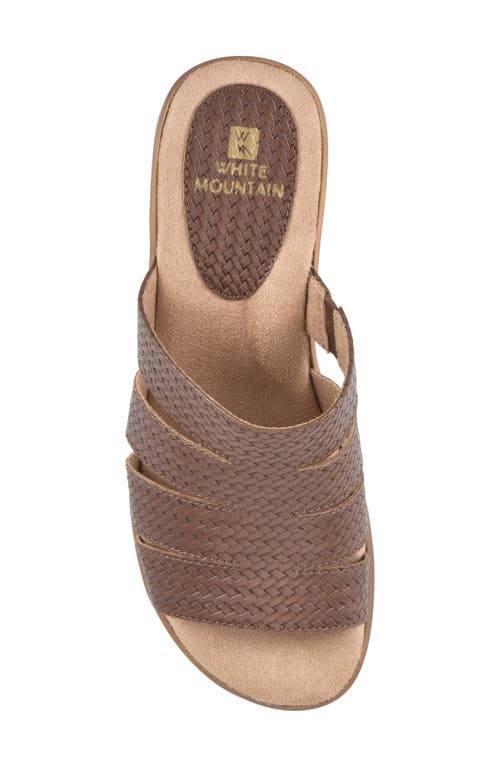 Shop White Mountain Footwear White Mountain Valora Wedge Sandal In Brown/woven
