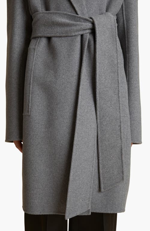 Shop Khaite Annly Wool Wrap Coat In Grey Melange