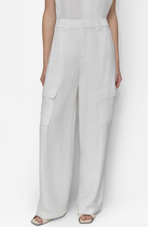 Shop Dkny Crinkle Cargo Pants In White