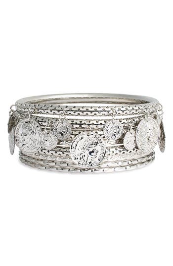 Nordstrom Rack Set Of 8 Assorted Bangle Bracelets In Rhodium
