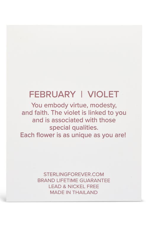Sterling Forever Birth Flower Pendant Necklace In Silver/february