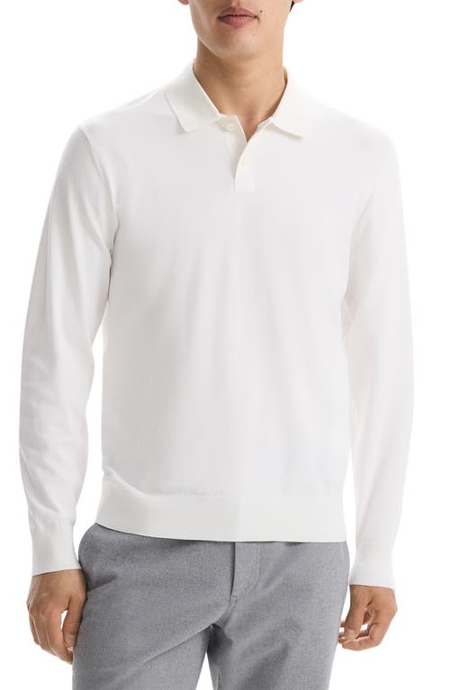 Shop Theory Goris Long Sleeve Polo In White