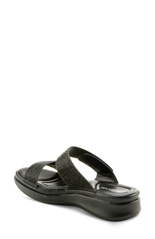 Flexus By Spring Step Bling Slide Sandal In Black