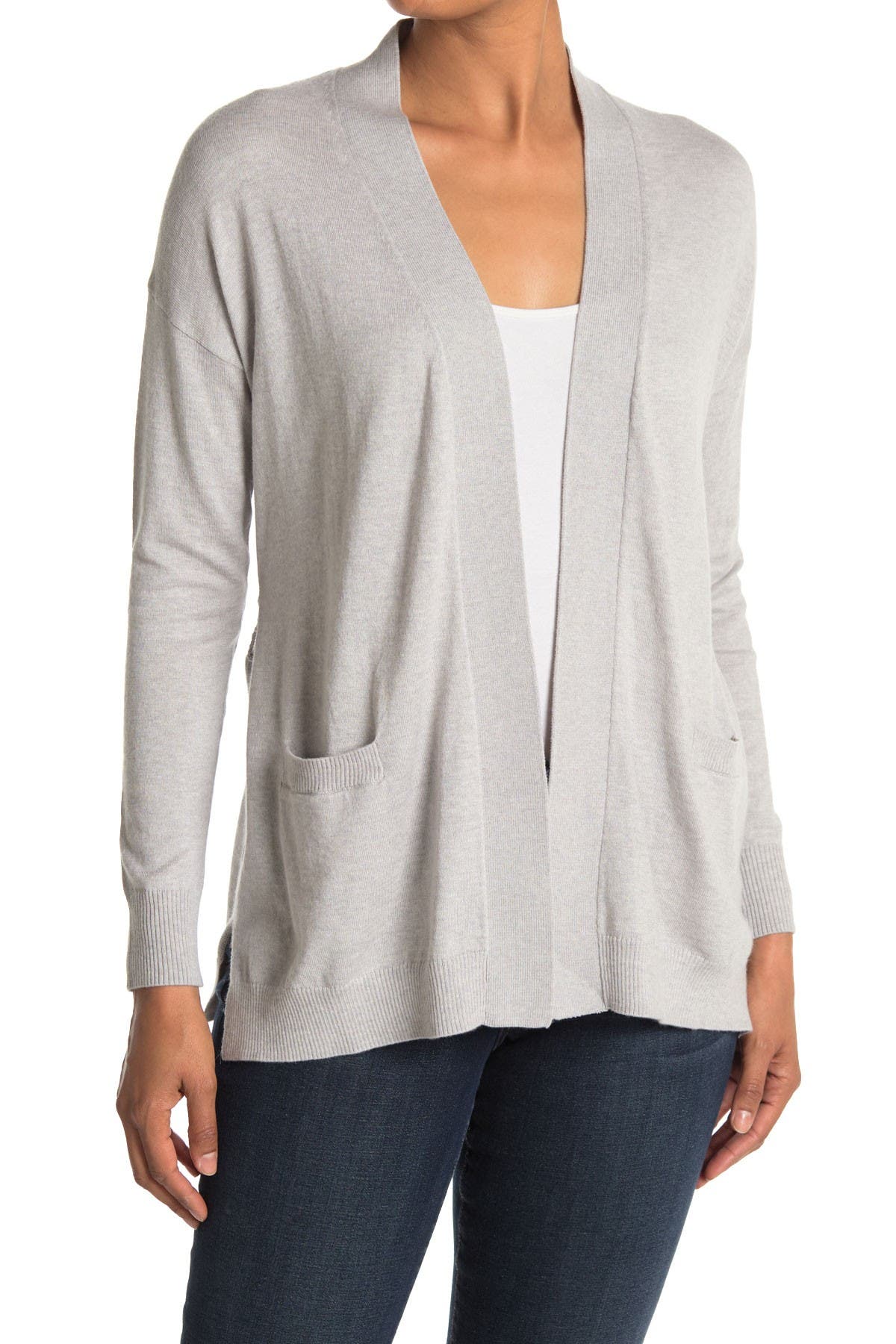 Amicale Belted Cardigan In Grey