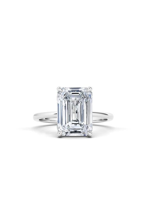 Hautecarat Emerald Cut Lab Created Diamond Ring In 2.00 Ctw 18k White Gold