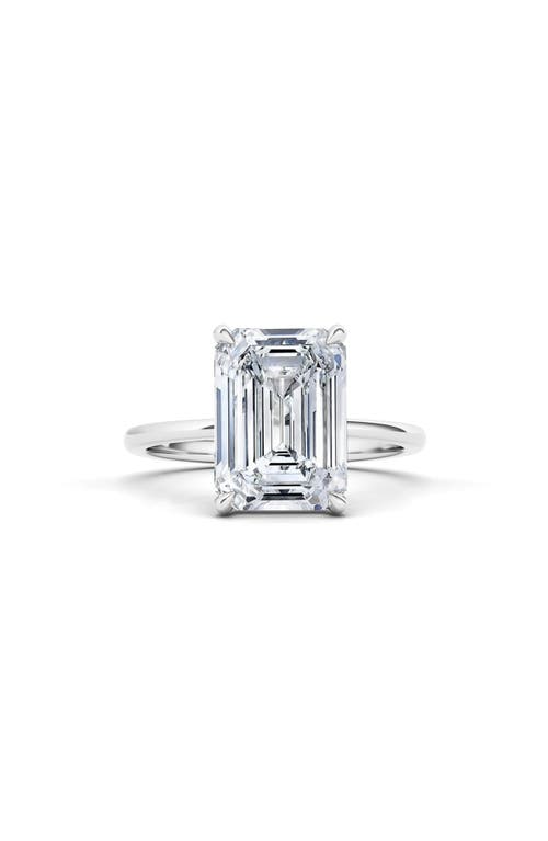 Shop Hautecarat Emerald Cut Lab Created Diamond Ring In 3.00 Ctw 18k White Gold