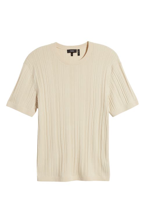 Shop Theory Damian Rib Crewneck T-shirt In Sand