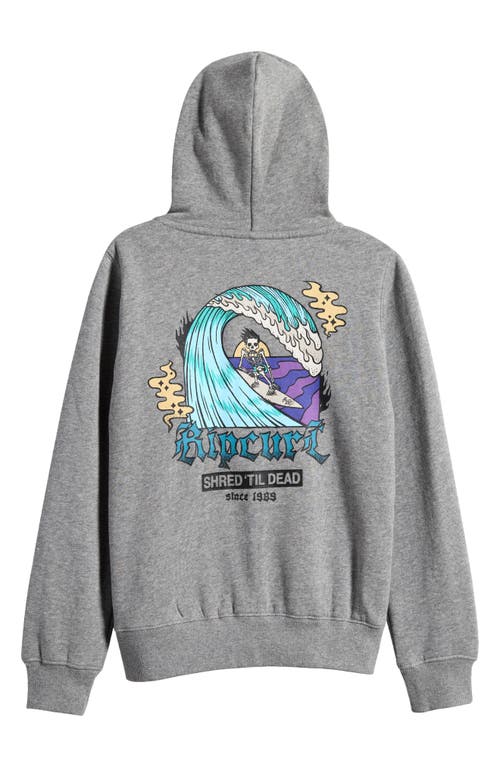 Rip Curl Kids' Shred Until Dead Graphic Zip-up Hoodie In Grey Marle