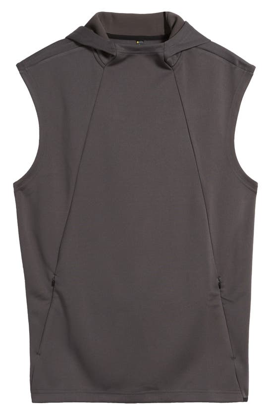 Shop Zella Arch Sleeveless Hoodie In Grey Forged