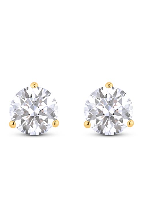 Round Lab Grown Diamond Stud Earrings in 3.0Ctw Gold