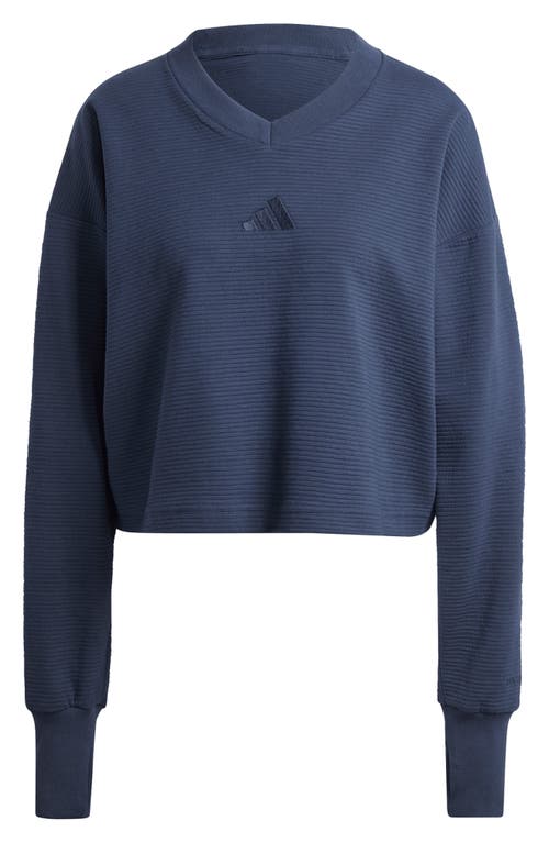 Shop Adidas Originals Adidas All Szn Rib V-neck Sweatshirt In Ink