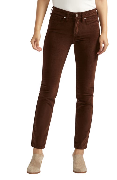 Silver Jeans Co. Suki Straight Leg Corduroy Pants In Chocolate