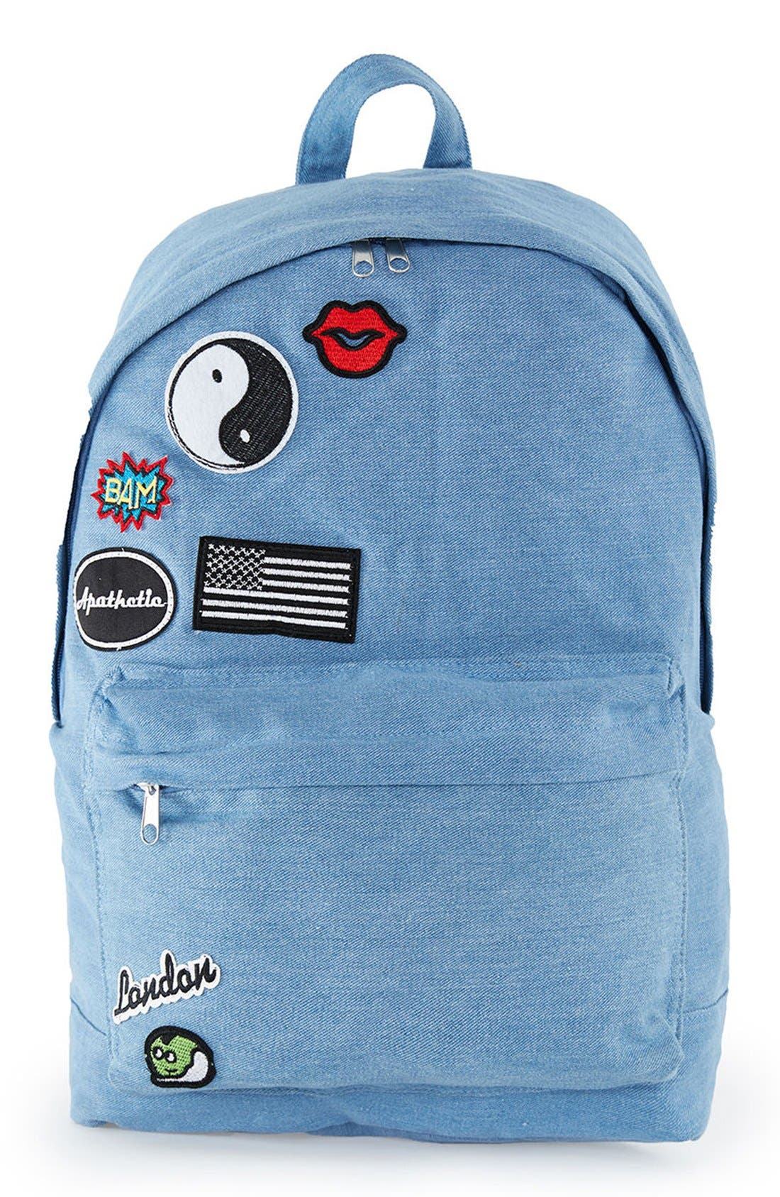 Topman Denim Backpack with Patches Nordstrom