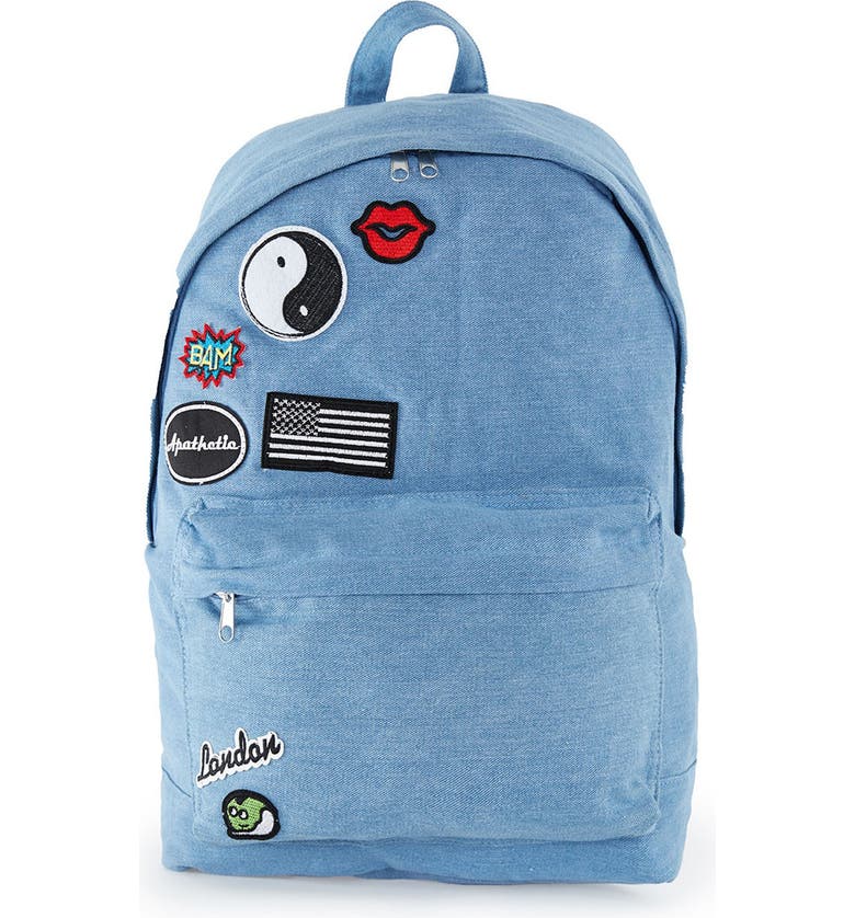 Topman Denim Backpack with Patches | Nordstrom