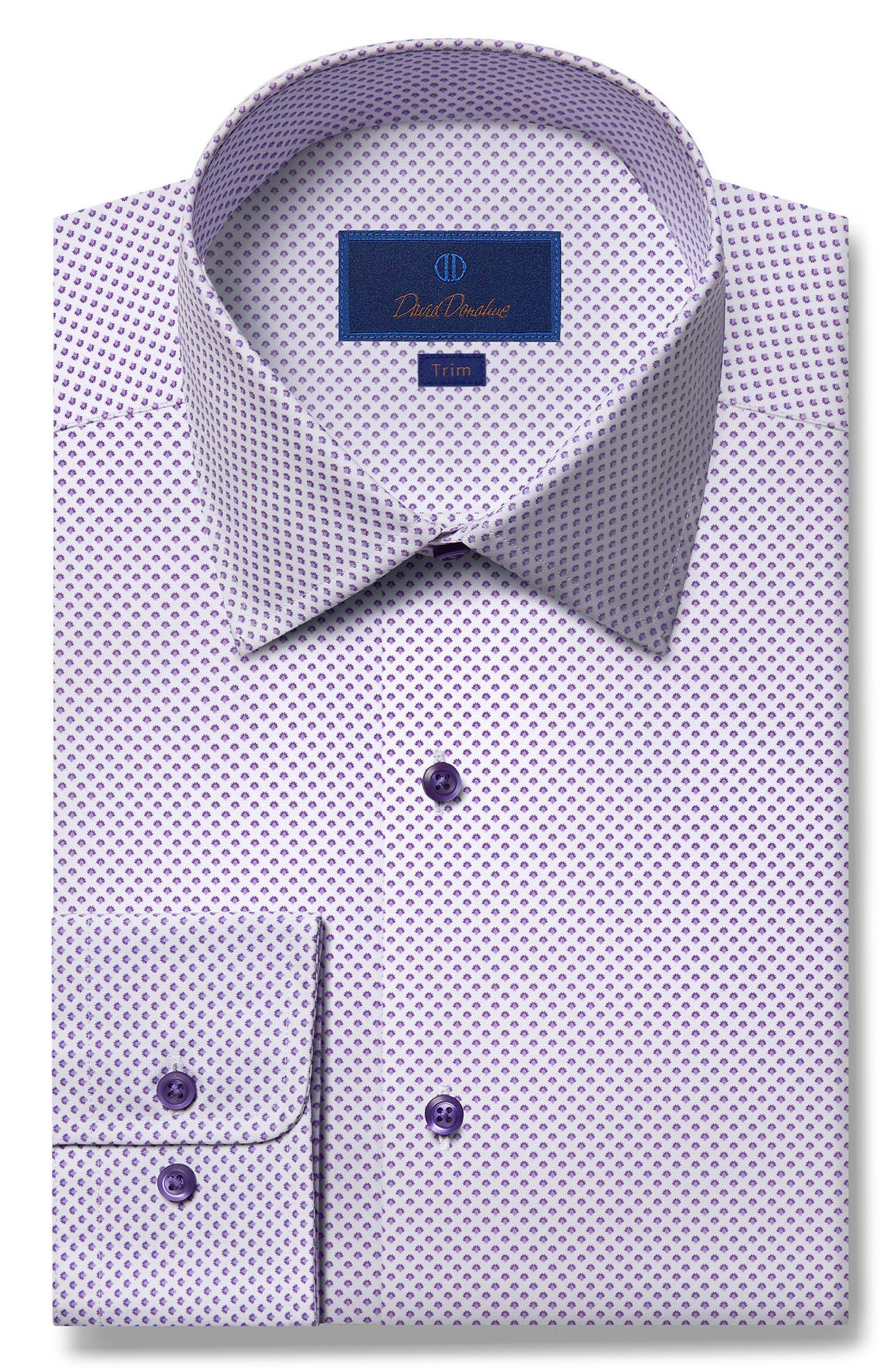 David Donahue Trim Fit Barrel Cuff Dress Shirt Nordstrom