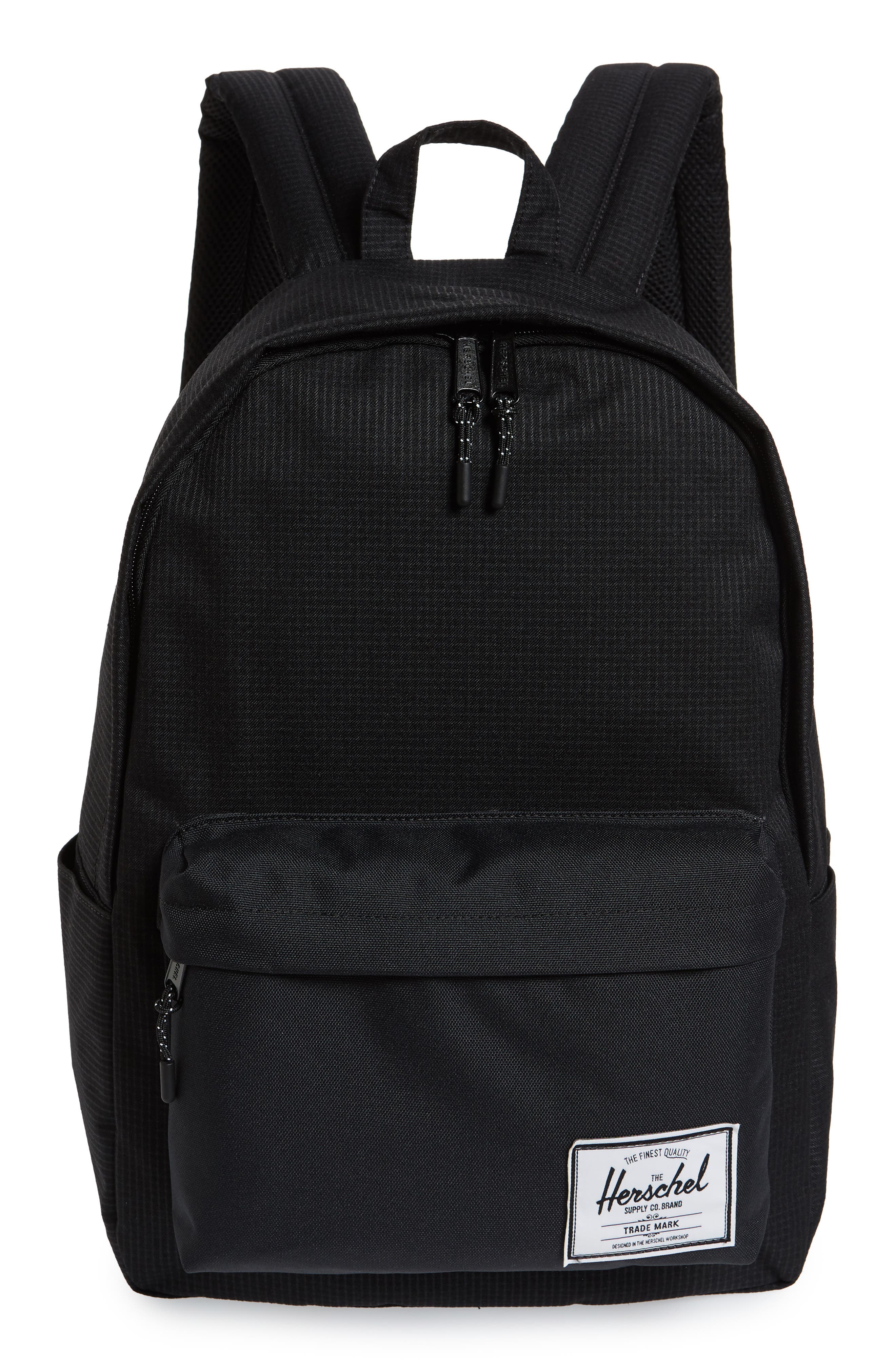 herschel black grid backpack