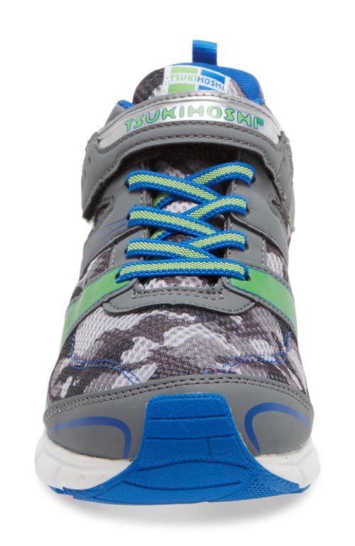 Tsukihoshi Kids' Velocity Washable Sneaker In Gray/camo