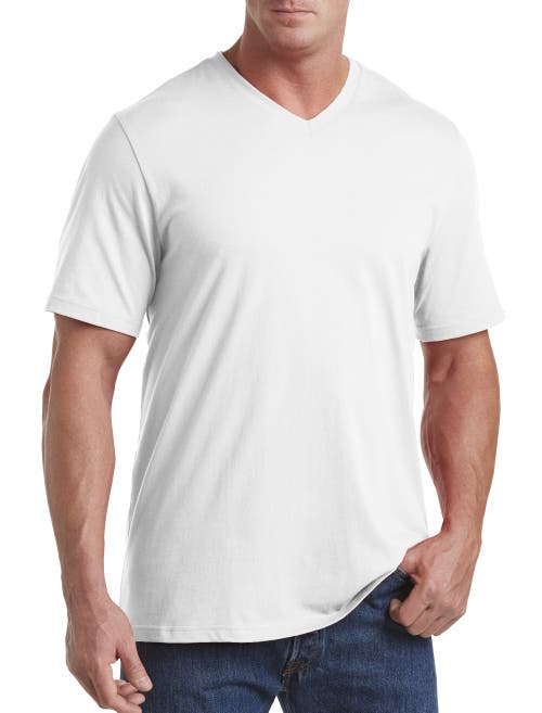 Shop Harbor Bay By Dxl Moisture-wicking Jersey V-neck T-shirt In White