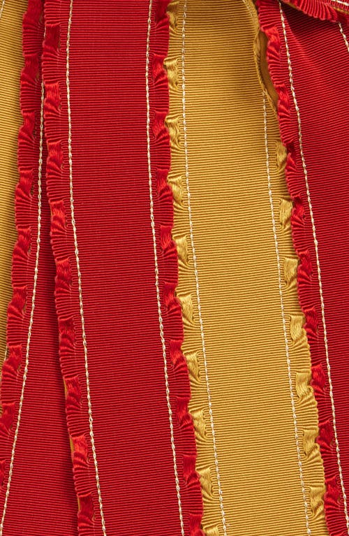 Bode Red & Yellow Winner's Sash Bevel Bow Barrette In Red Yellow
