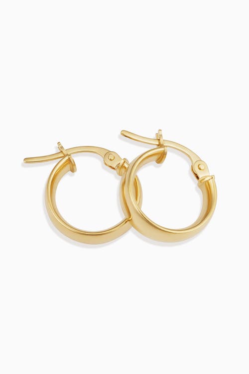 Oradina 18k Yellow Gold Forever And Ever Mini Hoops In Yellow Gold