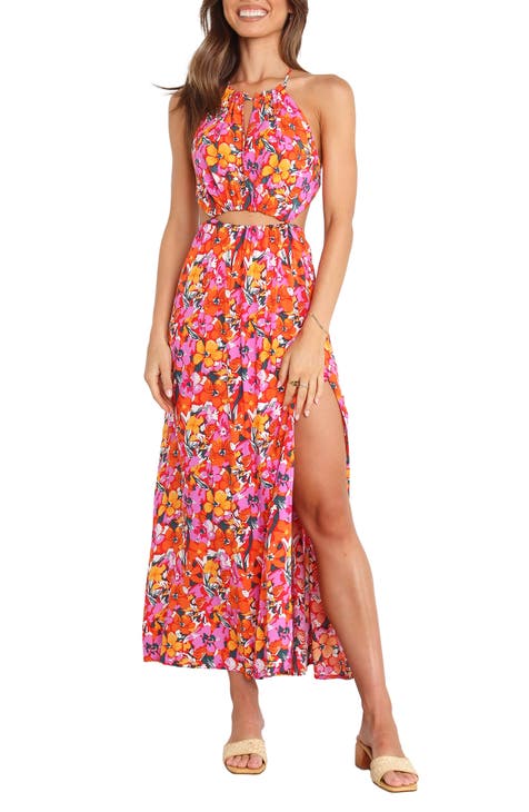 Senorita Floral Print Sleeveless Maxi Dress