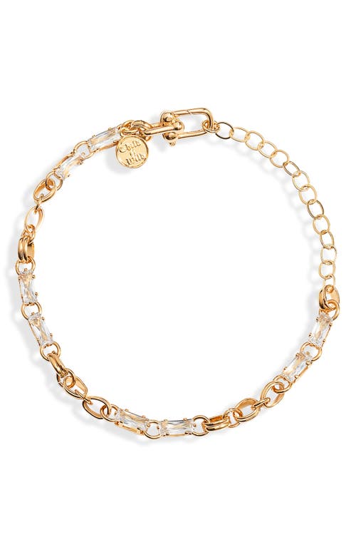 Twisted Cosmos Cubic Zirconia Chain Bracelet in Gold