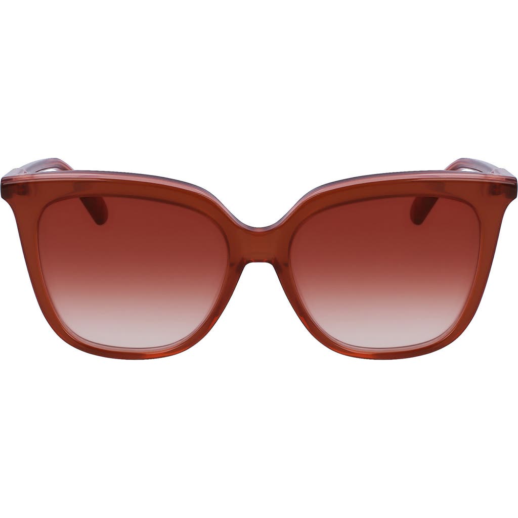 Longchamp 53mm Rectangular Sunglasses In Brown/rose