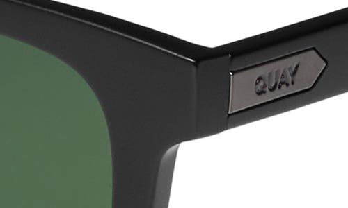 Shop Quay Flip Side 45mm Polarized Square Sunglasses In Matte Black/green Polarized